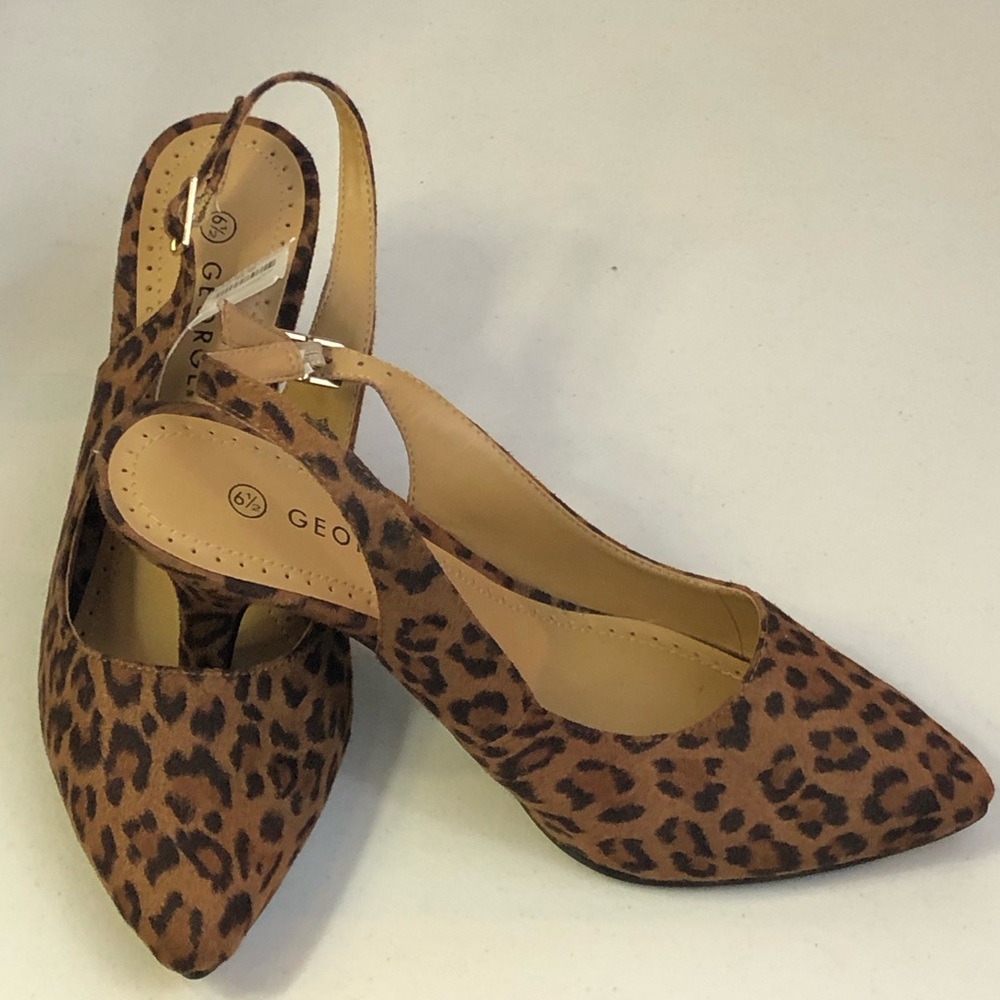 George Animal Print Slingback Heels size 6 1/2